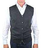 Kaschmir und Seide 1stAmerican Winter Gilet V-Ausschnitt Ärmellose Herren mit Knopf in verschieden Farben aus Kaschmir und Seide - winterliche Herren Pullunder Cashmere