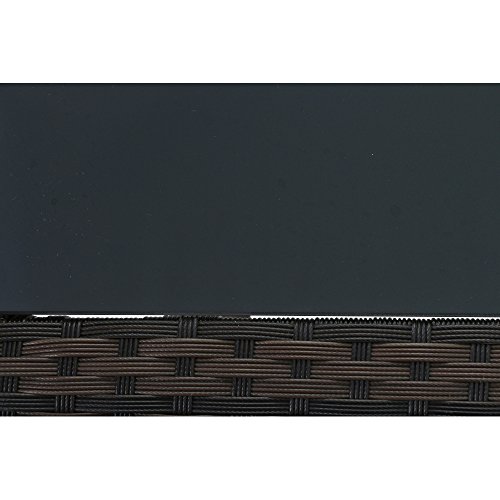 Siena Garden 560586 Tisch Wien, 70x70cm Aluminium-Gestell Gardino®-Geflecht maron Glasplatte schwarz, Aluminium-Fußkappen - 7