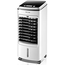 Compact Portable Refroidisseur d'air, Évaporation Climatiseur Ventilateur avec Télécommete Boîtes à Glaçons économiseuse D'énergie Conduit Affichage pour Salle, Office, Cuisine-Noir&Blanc 9x11x24inch