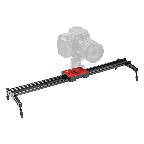 Koolertron Rail Slider Chariot Curseur Rail Coulissant Support en Alliage d aluminium Syst  me de Stabilisation Vid  o Tournage avec la Vis 1 4  et 3 8  pour Appareil Photo DSLR Cam  scope Canon Nikon Sony  60cm   24   Rouge 