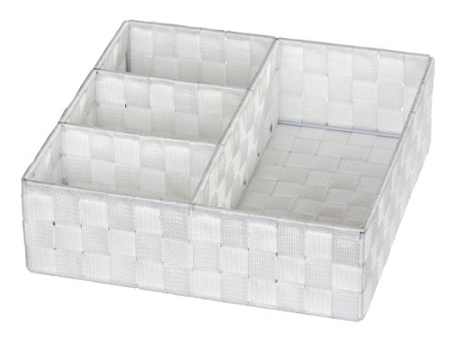 WENKO 20981100 Organizer Adria Weiß - Aufbewahrungsbox, 100 % Polypropylen, 32 x 10 x 32 cm, Weiß