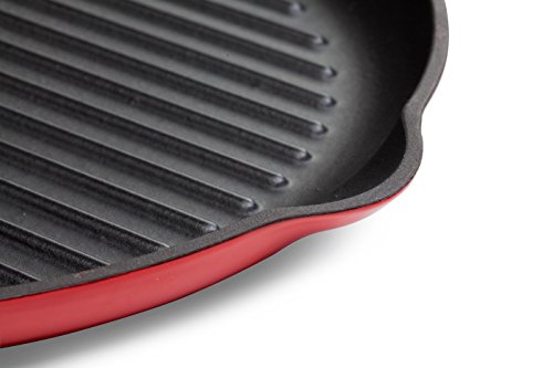 Tivoli / Grillpfanne aus Gusseisen für Induktion / BBQ Grill / Grillplatte / Durchmesser von 32 cm / Für perfekte Grillergebnisse / Plancha / Emaillierte Außenseite - 3