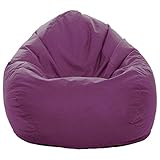 GlueckBean Gamer Pouf poire Tailles XXXL XXL XL Grande fauteuil de salon pour intérieur et extérieur Avec garnissage en polystyrène EPS, lilas, XL-220
