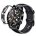 Produktbild Happysdh Kompatibel Für Huawei Watch GT 46mm Schutzhülle mit Displayschutzfolie,Ultradünnes weiches TPU Hülle Case Schutz Kompatibel für Huawei Watch GT 46mm Smartwatch (Schwarz)