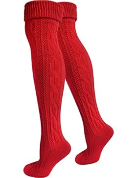 Bayrische Trachten Kniestrümpfe mit aufwändigem Zopfstrickmuster - 1,2 oder 4 Paar