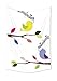 Produktbild daawqee Flying Birds Collection Illustration of Cute Colorful Birds Singing on a Tree Best Happiness Mascots Artsy Humor Bedroom Living Room Dorm Multi Unique Home Decor
