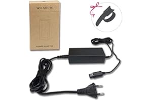 WICAREYO Caricatore di Alimentatore per GameCube, Addatatore di Alimentazione con Avvolgicavo Cavo di alimentazione CA UE da 2 m / 6,5 piedi per NGC GameCube