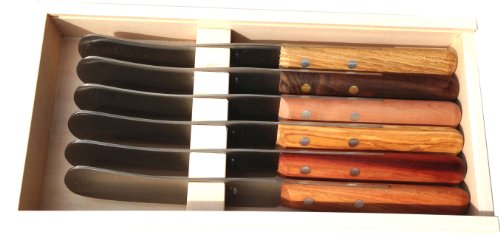 Windmühlenmesser Set mit 6 Buckels, rostfrei - 6 unterschiedliche Griffe