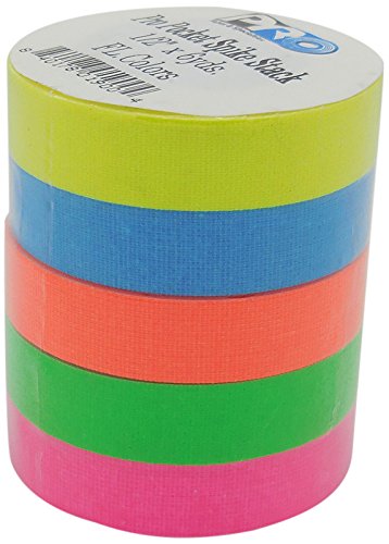 Pocket Pro Spike Stack rs127ss5 x 12 x 12 mm, 5,4 x 5,4 m, nastro in tessuto, fluorescente, colore: rosa/blu/arancione/giallo/verde