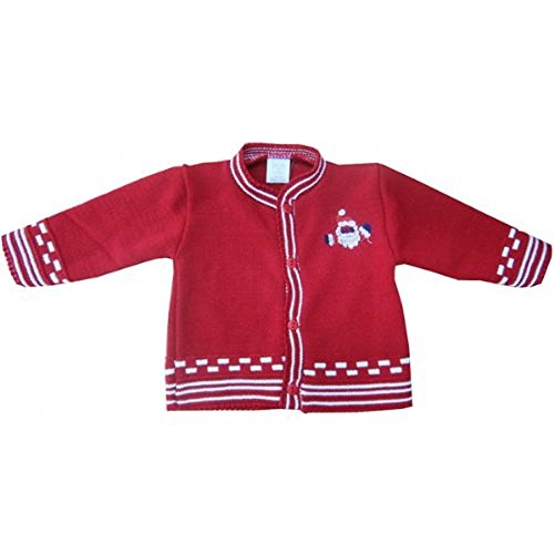 Baby Christmas Cardigan Red With Embroidery - 3/6 months