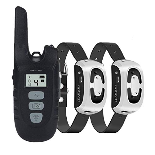 TZLong Collier Electrique pour 2 Chiens Collier de Dressage de Chine avec Télécommande Etanche 500M Longue Portée Rechargeable Collier Anti aboiement pour Petits Moyens Grands Chiens