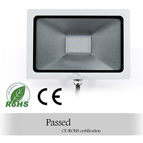 Auralum Ultraslim 20W LED Außenstrahler Fluter, Warmweiß-3000K, 1300 lumen, IP65 Wasserdicht - 2