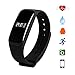 Produktbild Intelligentes Armband, FANCY CHERRY® Neueste M8 Bluetooth 4.0 Smart Fitness Tracker Blutdruck Pulsmesser Wasserdicht Sport Wristband für Android iOS Smartphones ID107 Aktualisierte Version (Black)