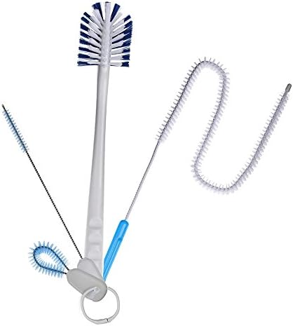 Good Grips Non Scratch Soft Bristles Cleaning Flexible Brush Set/kitchen Sink/Bottle Brush/Pot Brush/straw Brush/ Detail Brush (4, White)