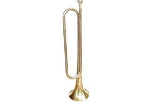 Dickly Tromba portatile in ottone stile antico BB Bugle con guanti che suona di cavalleria 47 cm per principianti professionisti Bambini Facile da