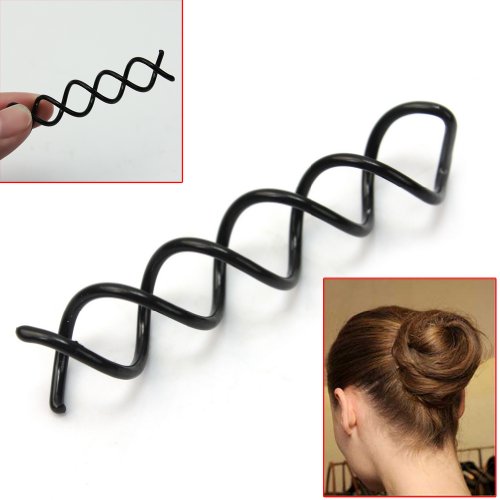 10 Schwarz Spirale Haarspange Hair Clip Haarklammern für Lange/Mittellange Haare - 3