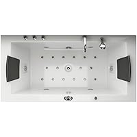 Jet-line Whirlpool Badewanne Villa Eugenie II LED Sondermodell Düsen komplett innen beleuchtet Badewanne Luxus Spa Weiss…