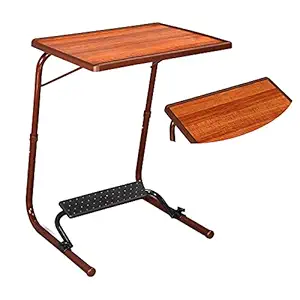 Bi3 Multipurpose Laptop Study Table Strong Top 6 Heights 3 Angles Portable Adjustable Foldable (Alder with Footrest)