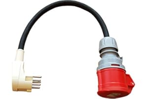 KOBER-ELEKTROTECHNIK Adapter Perilex 16A Winkelstecker auf CEE Kupplung ca 0,5m Kabel Titanex H07RN-F5G 2,5mm²