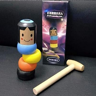 hinffinity Petit Puppet Toy Immortal Daruma Magic Tricks Jouet Drôle Scène Props Magic Man Petit Bois, Jouets pour Enfants Homme Cadeau