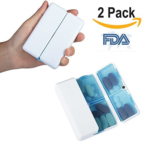 Preisvergleich Produktbild Opret Magnetische Pillendose für Reisen, 7 Fächer, tragbare Tablettenbox für Geldbörse