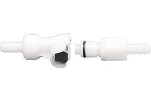 LUCASNG Plastic Hose Quick Connector with Shut-Off,Gas and Liquid Quick Connector check valve Beer Line Tubing Quick Disconnect (1/4” Barb)