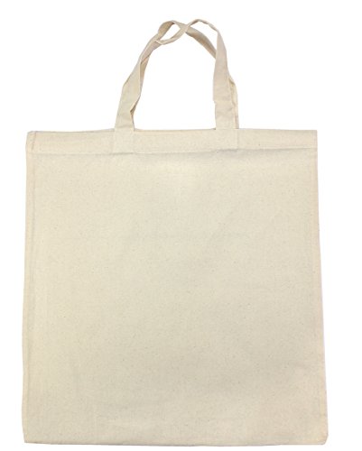 Baumwolltasche Jutebeutel unbedruckt mit zwei kurzen Henkeln natur 38x42cm 25 Stück - 2