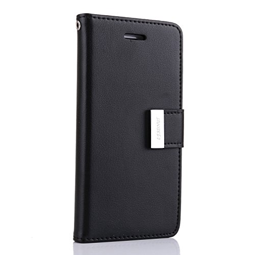 For iPhone 7 Plus Case,iPhone 7 Plus Cover,L-FADNUT Premium Flip Stand Wallet PU Leather Case,[Dual Card Slots] for Apple iPhone (5.5 inch) iPhone 7 Plus Jet Black - Black