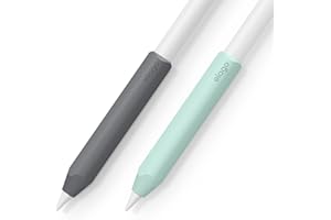 elago - Enchufe de Silicona (2 Paquetes) Compatible con Apple Pencil Pro, Apple Pencil 2ª y 1ª Generación, Soporte de Silicona, Compatible con Carga magnética y Doble Toque (Gris Oscuro/Verde)
