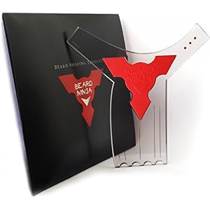 The BEARD NINJA - Beard Shaping Tool Template. Clear Shaper Guide for Lineup & Edging. Transparent Stencil Styling…