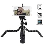 Mini trípode flexible，Tairoad Trípode Movil de 12 pulgadas con Clip Universal pa
