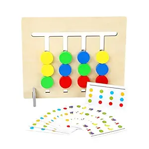 Baybee Wooden Logic Game Matching Board Puzzle Kids Toys | Color, Fruits Shape & 18 Patterns Matching Board Games, Wooden Children Toy, Learning Educational Baby Toy Puzzle for Kids 3+Years Boys Girls