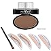 ROPALIA Quick Eyebrow Stamp Seal With Eyebrow Stencils Brush Powder Eyebrow Kit Dark Brown