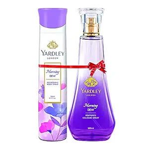Yardley London Morning Dew Daily Wear Perfume for Women, 100ml + Yardley London Morning Dew Refreshing Deo for Women, 150ml