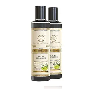 Khadi Herbal Ayurvedic Amla And Bhringraj Shampoo/Cleanser, 210ml (Pack Of 2)