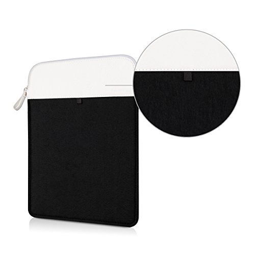 kwmobile Laptoptasche Filz Sleeve für 11″ 11,6″ Laptop Notebook – Notebook Tasche Schutzhülle Laptop Case Hülle in Schwarz Weiß Innenmaße: ca. 33 x 23,5 cm - 4