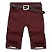 Produktbild Yesmile Herren Kurz Hose Outdoor Cargo Shorts Baumwolle Sommerhose |Cargo Bermuda Shorts |Jogginghose Sport Hose |Sommer Strandshorts | Freizeitshorts|Workout Fitness| Gym Short Pants (XL(32), Rot)