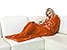 Produktbild Walser 13680 Kuscheldecke Snuggle mit Ärmeln Orange, das perfekte Geschenk für Weihnachten, flauschig weich - 150 x 180 cm, ideal für die kalte Jahreszeit