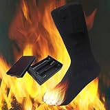 Chaussettes chauffantes en coton de 4,5 V | Chaussettes chauffantes unisexes à double couche | Chauffage électrique Chaussettes chaudes pour la chasse au ski en hiver Camping Randonnée Randonnée