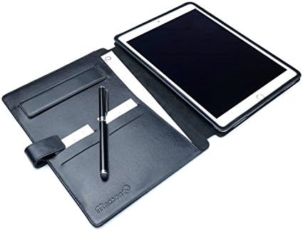 MACOON iPad Air 2 Business Traveler Leather Case is of 100% Genuine Cowhide with Stand and Stylus Pen, color: Black