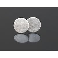 10mm Durchmesser gebürstete Dot 925 Sterling Silber Plättchen Ohrstecker - Geschenk