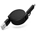Produktbild Lightning kabel | 2 In 1 Einziehbare Ladedaten Sync Getriebe Kabel mit 8 Pin Lightning und Micro USB Cord Connector für iPhone 7 6 6s Plus 5 5s Samsung LG HTC Blackberry Etc (Schwarz)