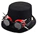Produktbild DETZFSWBG Frauen Männer Spikes Fedora Hut Steampunk Punk Niet Brille Cosplay Party Hüte Zubehör