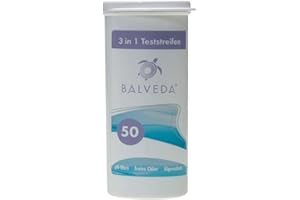BALVEDA 3 in 1 Teststreifen Chlor, pH & Algenschutz, 50 Stück