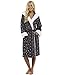 Price comparison product image Ladies Dressing Gown Shaggy Soft Girls Fleece Kimono Gowns Robe Bathrobe Loungewear for her (L, Silver Star Print)