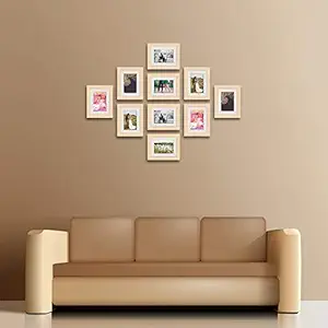 ArtzFolio Wall Photo Frame D521 Natural Brown 6x8inch;Set of 10 PCS with Mount