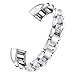 Price comparison product image Watch Strap for Fitbit Alta HR/Alta, VNEIRW Small Metal Crystal Watch Replacement Band Watchband Wristband Bracelets Accessory (Band Length: About 195mm, Black)