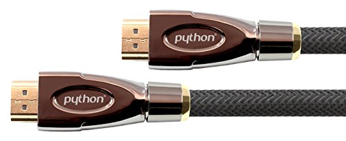 Python Series AKTIVES High-Speed-HDMI Anschlusskabel mit Ethernet - Redmere Chipsatz - 4K2K / UHD / Ultra HD / Full HD - OFC, 3D-Unterstützung, Nylongeflecht, Dreifachschirmung, schwarz, 20 m