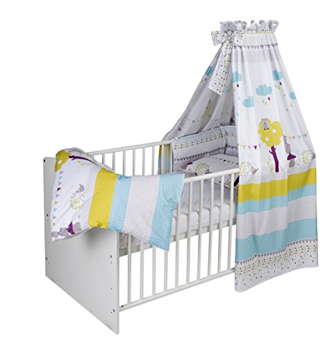 Preisvergleich Produktbild Schardt 13 402 1 / 743 Bettset 4 tlg, Eule und Igel