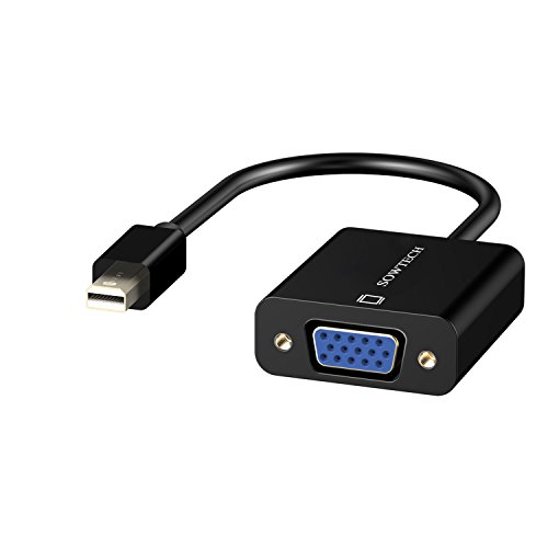 Mini DisplayPort auf VGA, SOWTECH Vergoldet Mini DP zu VGA (Male zu Female) Adapter Konverter für Macbook Air/Pro, Microsoft Surface Pro – Schwarz - 8